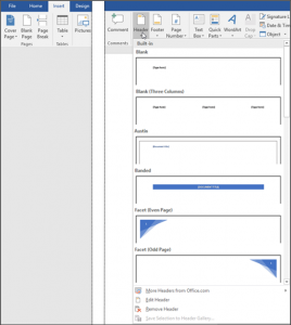 Noteworthiness In Header And Footer In Word Document